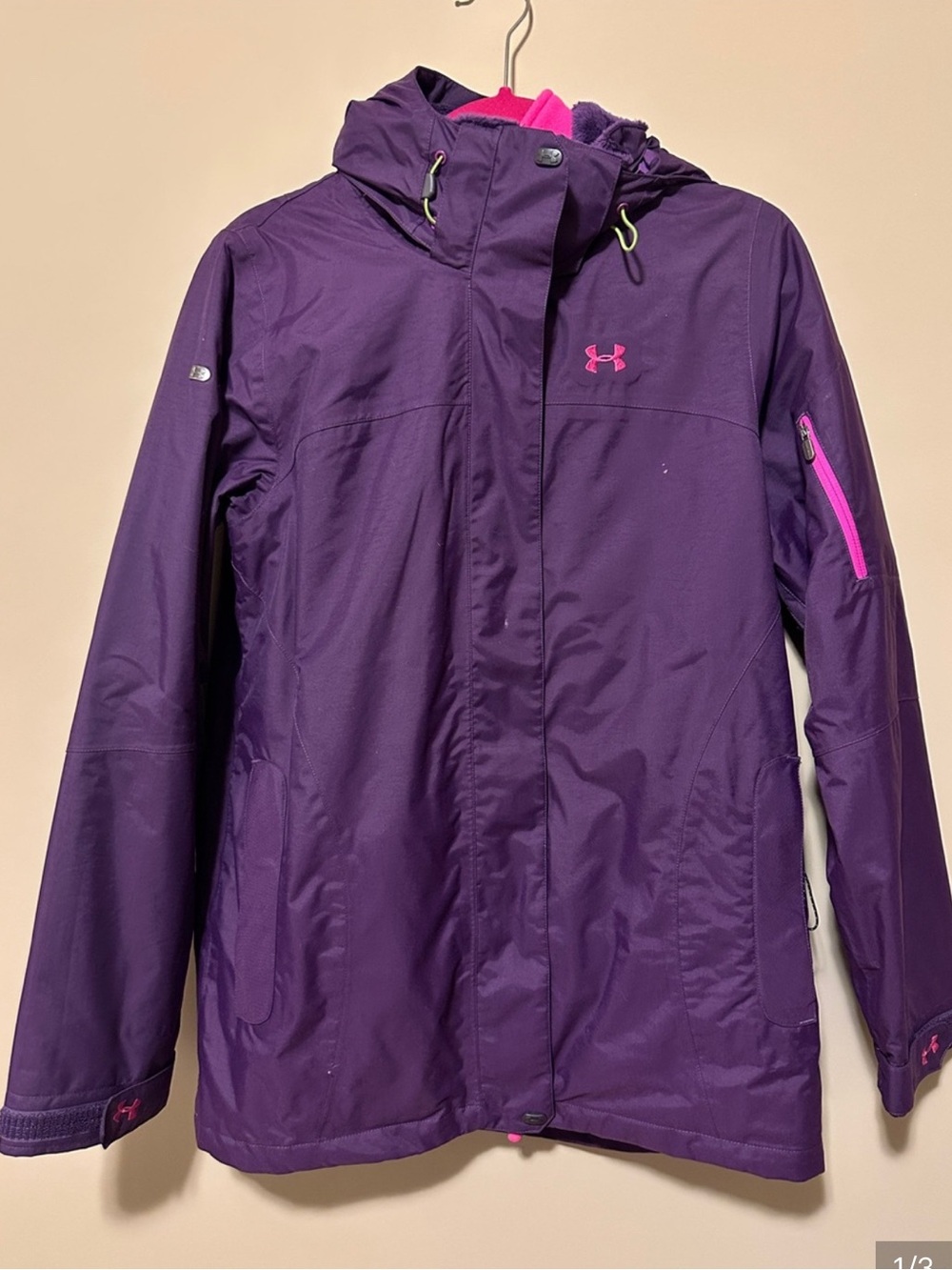 Under Armour Purple Women's Ski Snow Jacket with Pink Accents